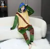Pijama Entero de Franela Transfronterizo Nueva Serie de Arowana Animales de Dibujos Animados Ropa de Casa para Parejas Adultos Pueden Salir