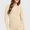 Tops Deportivos Delgados Transfronterizos para Yoga y Deportes al Aire Libre para Mujer, Camisetas de Manga Larga de Secado Rápido, Ropa de Yoga Ajustada para Fitness, Running y Entrenamiento