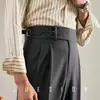 Pantalones de Negocios Casual para Hombre de Estilo Italiano Nápoles de Tiro Alto Pierna Recta con Efecto Plisado para Otoño e Invierno