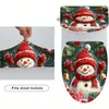 Juego de funda para asiento de inodoro doméstico de estilo idéntico transfronterizo para Navidad, juego de fundas para polvo de inodoro con borde elástico de poliéster con impresión personalizada