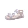 Sandalias Nuevas de Verano 2026 para Niños Capitán Tigre Seleccionadas Cuidadosamente con Pedrería Floral, Zapatos de Princesa, Zapatos de Estudiante Estilo Coreano, Venta al por Mayor