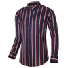 Camisa de rayas ligeramente elástica para hombre de primavera 2024 manga larga talla grande para gordos talla grande juvenil manga larga forro Amazon transfronterizo hombre