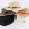 Sombrero de Paja Casual Estilo Francés para Mujer, Sombrero Plano Vintage Británico Calado, Sombrero de Sol para Playa de Verano