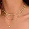 Nueva Joyería de Moda Transfronteriza Europea y Americana, Elegante Cadena para Clavícula Femenina de Nicho Incrustada con Diamantes, Diseño de Doble Capa con Collar Incrustado de Diamantes