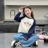 Camiseta Branca Soltinha Infantil, Top para Meninas (Roupa Íntima), Camisa Básica de Manga Longa para Crianças Maiores, Novo Estilo Primavera e Outono 2026 para Meninas