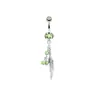 Ancla de Acero Inoxidable Caballo Marino Forma de Corazón Piercing de Ombligo Anillo Azul para Ombligo Joyería para Body Piercing Transfronterizo
