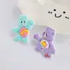 Pegamento Blando de PVC Oso Arcoíris Accesorios para Joyería DIY Funda para Teléfono Móvil Zapatos con Agujeros Material de Decoración para Taza de Agua Parche para Refrigerador