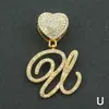 Collar de Letras Hip-Hop para Mujer Transfronterizo con Hebilla en Forma de Corazón con Pedrería Cadena Moderna Aleación Joyería Transfronteriza Venta al por Mayor