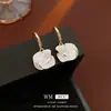 Ganchos de Orelha Florais com Zircônia Banhados a Ouro Vintage Brincos Franceses de Luxo Leve Brincos Femininos de Alta Qualidade