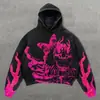 Marca de Streetwear de Venta Caliente Transfronteriza Sudadera con Capucha y Estampado Digital 3D Calavera Casual Holgada Manga Larga High Street