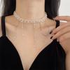 Design original japonês e coreano estilo simples transparente cristal colar frisado borla nicho ins colar clavícula cadeia