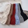 Bufanda Cruzada de Lana Tejida de 8 Esquinas de Ángulo Plano para Mujer, Dulce y Linda, Estilo Preppy, Bufanda Nueva Cálida, Suave