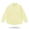 Camisas casuales de algodón estilo japonés para comercio exterior en stock para hombres y mujeres, camisas básicas de manga larga holgadas con bolsillos, ropa del grupo dopamina