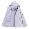Chamarra tres en uno estilo Luotuo para mujer con forro desmontable, abrigo cortavientos impermeable para hombre para senderismo, viajes, montañismo