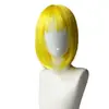 Peruca de cabelo bobo transfronteiriça cabelo europeu e americano peruca feminina cabelo curto liso franja reta mecanismo de fibra química touca peruca yaki