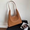 Bolso Retro de Gran Capacidad para Desplazamiento para Mujer 2025 Nueva Moda Simple Patrón Tejido Bolso de Hombro Bolso Tote Relajado