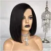 Nuevo Producto en Plataformas Independientes: Peluca Transfronteriza, Estilo Bobo de Cabello Corto Lacio con Raya en Medio para Mujer, Fibra Sintética, Stock Listo de Fábrica, Cabello Corto de Una Pieza para Dropshipping