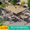 Mesa y silla de exterior para ocio, mesa y silla de terraza, mesa y silla de exterior para patio, jardín, mesa y silla de exterior, mesa de té y cafetería, conjunto de tres piezas