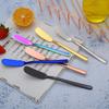 Cuchillo para Crema de Acero Inoxidable 304 con Recubrimiento de Titanio Creativo, Formado de una Sola Pieza, Cuchillo para Mermelada de Desayuno, Mantequilla, Untar Pastel y Pan