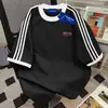 Camiseta de Verano 100% Algodón Puro Estilo Hip-Hop de Nicho con Letras, Cuello Redondo, Manga Corta para Hombres y Mujeres, Top de Diseño Holgado y Adelgazante