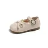 Zapatos de Princesa Estilo Coreano para Niñas 2025 Primavera y Otoño Planos con Encaje y Moño Estilo Bosque Versátiles Zapatos Pequeños de Piel Planos para Bebé Modernos