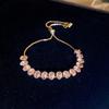 Pulseira Ajustável de Zircônia Moda Coreana Luxo Leve Pulseira de Fio para Mão Alto Padrão Pulseira Elegante Personalizada Versátil Novo Estilo