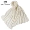 Bufanda de Moda de Punto Suave y Cálida para Otoño e Invierno, Nueva, Protección del Cuello, Cachemir para Mujer, Color Sólido, Hueca, Engrosada