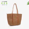 Bolsa Tote de Papel Kraft Lavável Grande Capacidade Bolsa de Mão para o Dia a Dia Bolsa de Ombro Bolsa de Braço Retrô Processamento Personalização