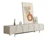 Conjunto de Rack para TV e Mesa de Centro Estilo Cream, Estilo Francês Nórdico Simples, Branco Creme, Rack para TV de Sala de Estar, Novo Modelo para Apartamentos Pequenos