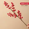 Fruta Roja Fruta de la Fortuna Flor Artificial Flor de Fruta de Acacia Arreglo Floral Flor de Nochevieja Flor Artificial de Año Nuevo Decoración de Frutos Rojos de Acebo