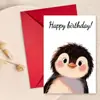 Set de Envelopes para Tarjetas de Cumpleaños de Nuevo Tamaño Transfronterizo, Tarjeta de Mensaje de Regalo de Pingüino de Dibujos Animados Infantil y Linda