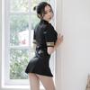 Sansheng Yin Lencería Sexy Sexy Escote en V Profundo Mono Falda Uniforme de Aeromoza Traje de Tentación Cosplay Juego de Rol