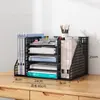 Soporte metálico para libros, organizador de escritorio de oficina, estante para archivos, caja de almacenamiento, colección de material de oficina, escritorio de oficina