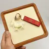 Llavero de Hazte Rico Inmediatamente Zodiaco de Dibujos Animados Llave de Coche Colgante de Pony Dorado Versátil para Pareja Adorno Lindo
