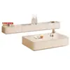 Estilo crema sala de estar hogar apartamento pequeño mesa de centro de vidrio templado de pie combinación de mueble de TV para sala de estar juego de muebles de TV para sala de estar
