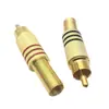 Cabeza RCA chapada en oro, cola de resorte giratoria, sin soldadura, tornillo, conector tipo loto, conector de audio RCA para audio y video AV