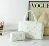Bolsa de Cosméticos Portátil de Gran Capacidad Pequeña Floral de Almacenamiento Portátil Acolchada de Algodón Encantadora Flor Ins Nueva Bolsa de Almacenamiento