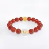 Pulsera de Ágata Roja Natural con los Doce Signos del Zodiaco para Hombres y Mujeres, Amuleto de Paz para el Año del Caballo, Pulsera del Zodiaco al por Mayor