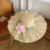 Sombrero de Playa de Paja Raffia Estilo Francés de Ala Ancha Sombrero de Protección Solar para Vacaciones en la Costa 2026 Nuevo Diseño Hueco Sombrero de Paja Parasol para Mujer
