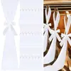 Decoração de Encosto de Cadeira para Casamento ao Ar Livre Europeia e Americana Tecido de Malha para Casamentos na Igreja, Cerimônias de Festa e Decoração de Casa Transfronteiriça