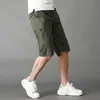 Modelos Populares de Verão Disponíveis em Grandes Quantidades. Shorts de Sarja Lavada de Três Quartos para Homens de Meia-Idade. Calças Cargo de Algodão Puro com Múltiplos Bolsos para Homens