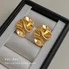 Pendientes Geométricos Plegados Chapados en Oro Real de 18 Quilates, Pendientes Personalizados de Moda Estilo Old Money, Pendientes de Lujo de Gama Alta Accesibles para Mujer