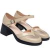Zapatos de mujer de una sola capa con hebilla 2023 Nuevos zapatos huecos tacón grueso zapatos de verano para mujer zapatos de madre sandalias de malla de punta cerrada