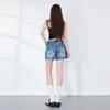 Shorts de mezclilla juveniles color naranja # Lavados y desgastados para mujer, corte holgado, adelgazantes, casuales, versátiles, shorts cortos ligeros