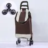 Carrinho Pequeno Doméstico Dobrável Portátil para Idosos Subir Escadas Carrinho de Compras Carrinho de Puxar Pequeno Carrinho Leve com Rodas Grandes