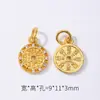 Antiguo Chapado en Oro Microincrustado Zirconio Amarillo Dios de la Riqueza Espaciador Cuentas Colgantes Accesorios Plata Chapado en Oro Dorado Antiguo DIY Colgante Adorno