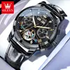 Zhang Zhilin Respalda los Relojes Olevs, Reloj Mecánico Puro Totalmente Automático, Diseño Calado, Reloj de Pulsera para Hombre Impermeable de Negocios