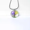 Colar Árvore de Flores Secas Corrente de Suéter Colar Estilo Literário Colar Simples Specimen de Gipsofila Colar de Pedra do Tempo