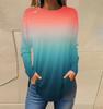 Comércio Exterior Transfronteiriço Moletom feminino pulôver básico azul roxo verde estampa casual gola redonda manga longa fábrica de origem banco