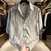 Camisa Masculina de Verão Retrô 2026 com Lapela e Manga Curta, Estilo Novo, Fashion, Casual, Versátil, Fina, Respirável, Camisa Bonita